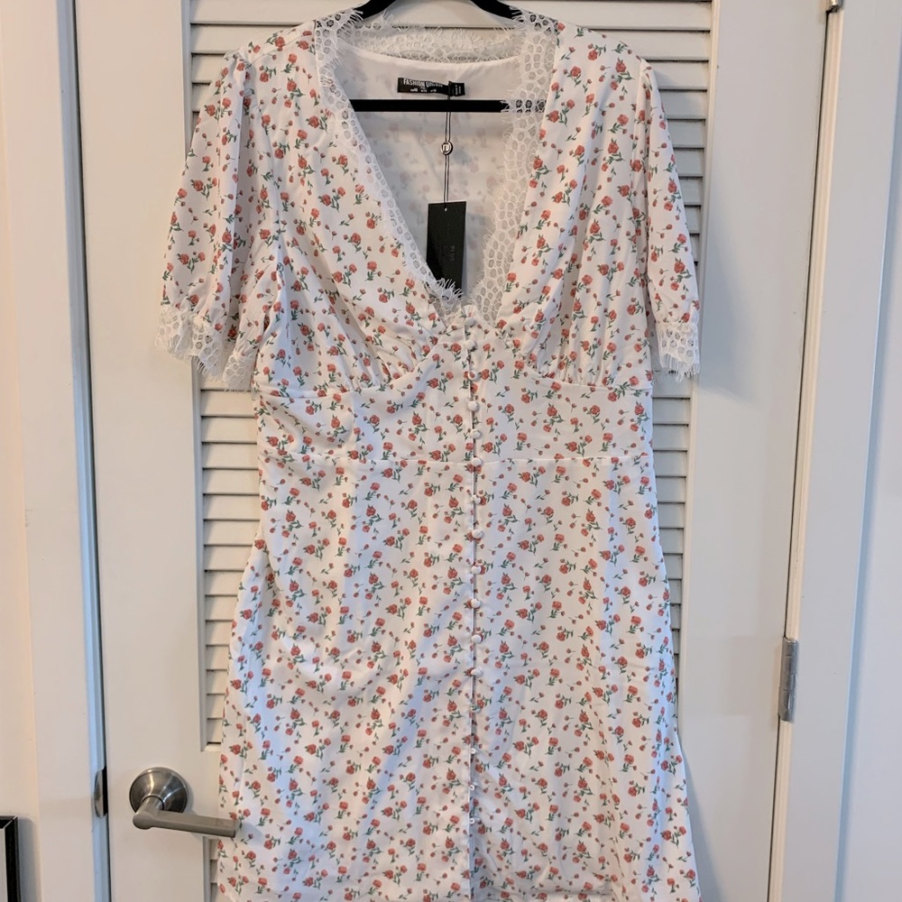 Cottagecore rose print dress